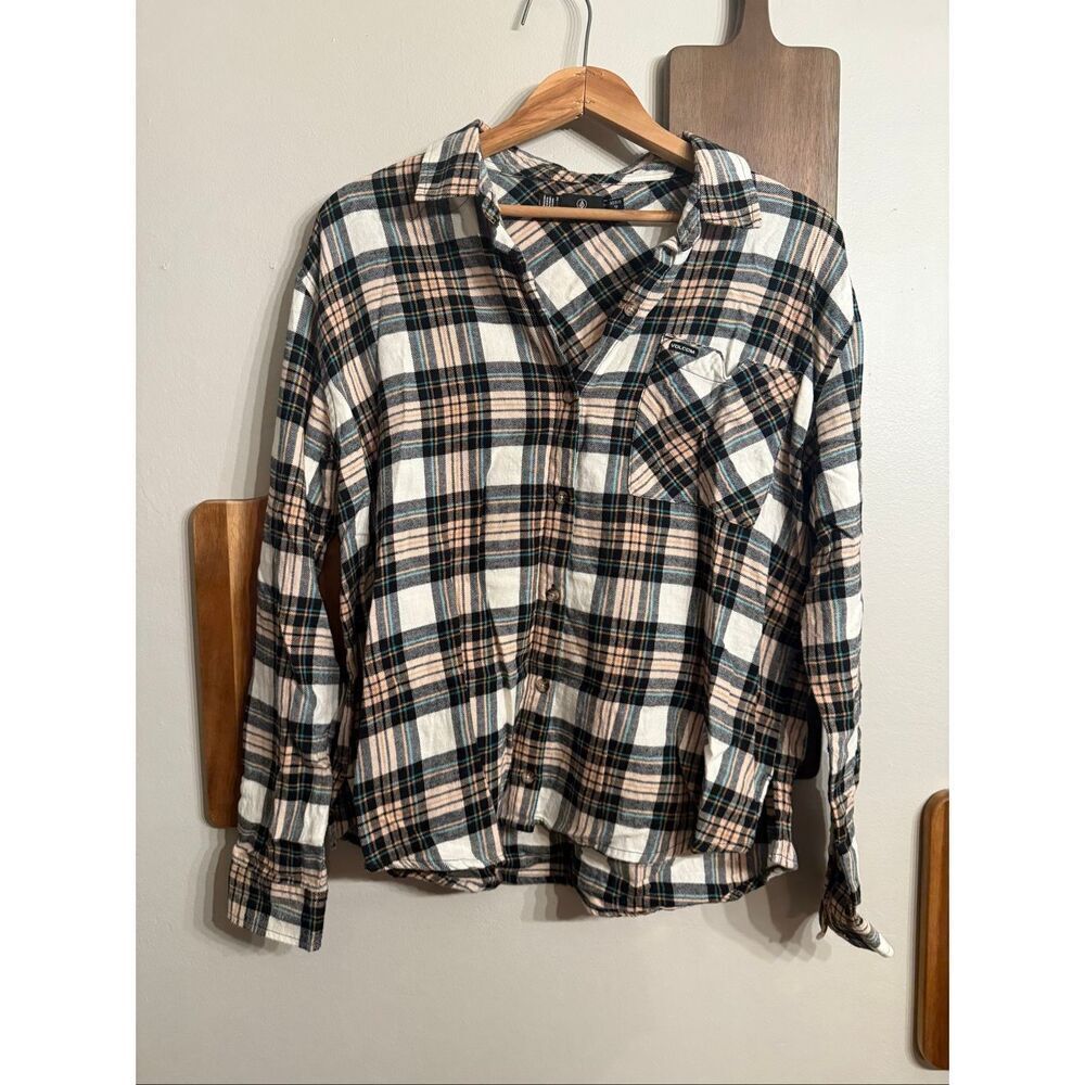 Volcom Multicolor Flannel Plaid to Meet U Long Sleeve Button Up Shirt Size XS